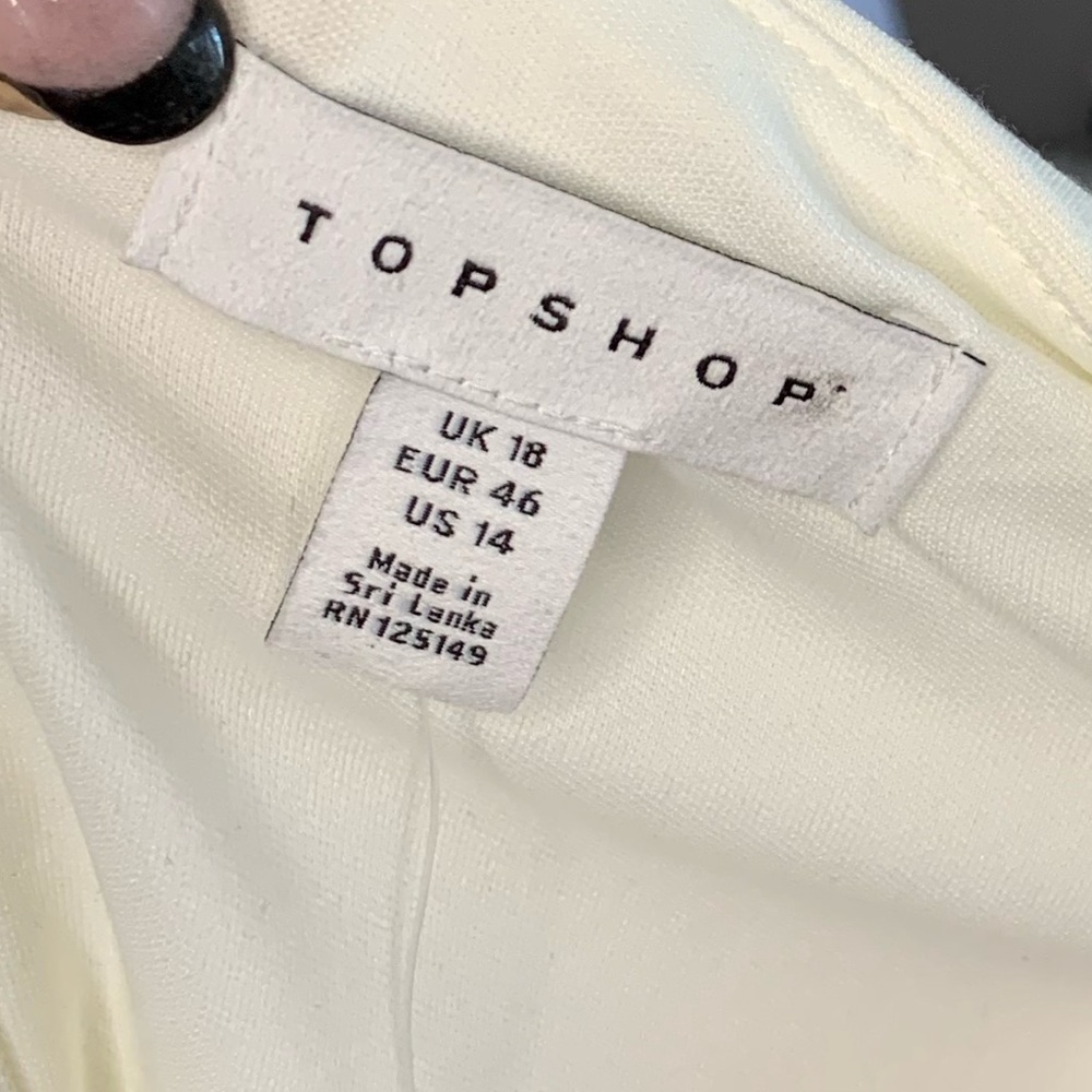 NWT! TOPSHOP white dress with sheer long sleeves - Picture 9 of 14